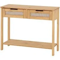 Central Console Table with 2 Drawers - Oak