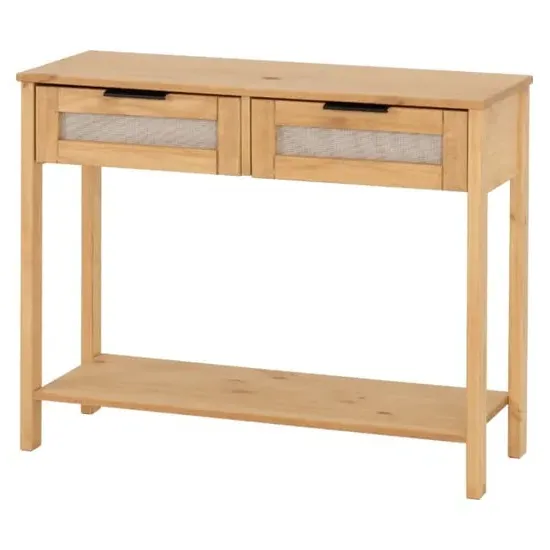 Central Console Table with 2 Drawers - Oak