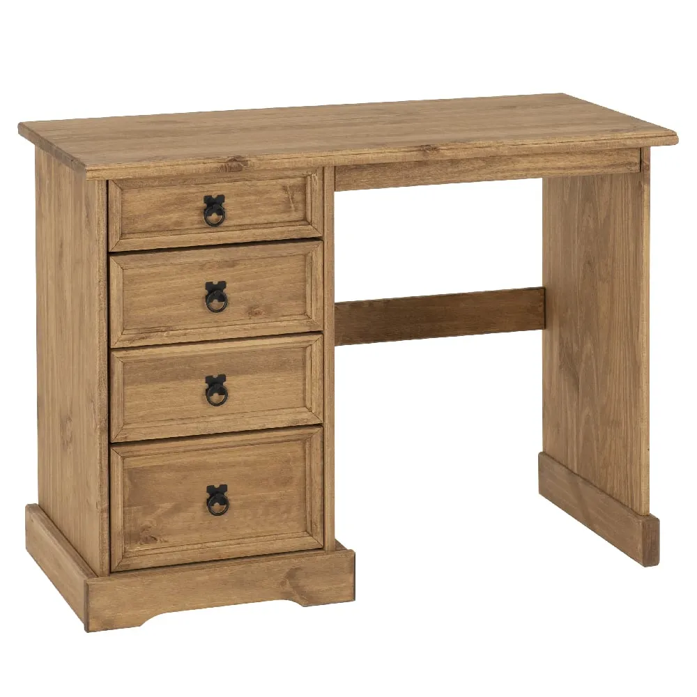Central Dressing Table with 4 Drawers - Oak