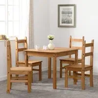 Central Rectangular Dining Table with 4 Oak Chairs