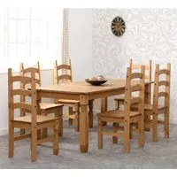 Central Rectangular Dining Table with 6 Chairs - Oak