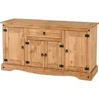 Central Sideboard with 4 Doors 1 Drawer - Oak