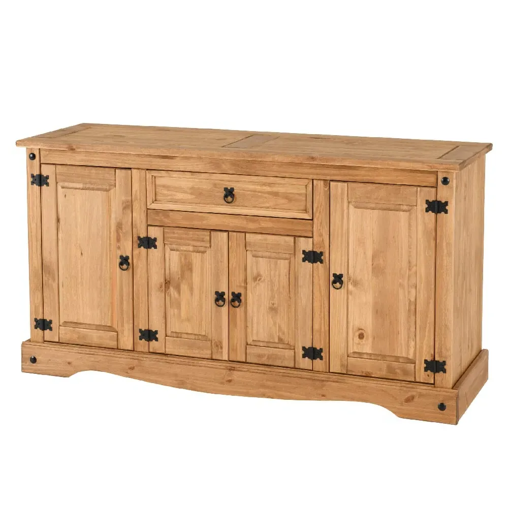 Central Sideboard with 4 Doors 1 Drawer - Oak