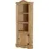 Central Wooden Bookcase with 1 Door 3 Shelves - Oak