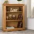 Central Wooden Bookcase with 3 Shelves - Oak