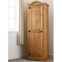 Central Wooden Wardrobe with 1 Door - Oak