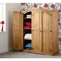 Central Wooden Wardrobe with 3 Doors - Oak