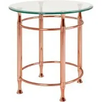 Cerrito Round Side Table - Clear, Copper