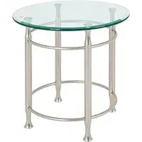 Cerrito Round Side Table - Clear, Steel