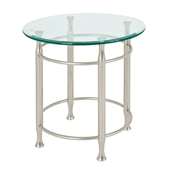 Cerrito Round Side Table - Clear, Steel