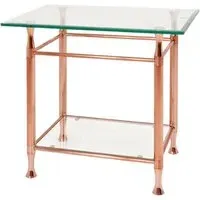 Cerrito Square Side Table - Clear, Copper
