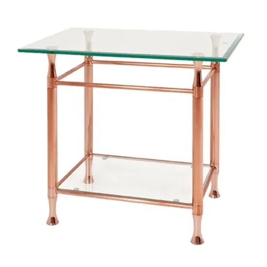 Cerrito Square Side Table - Clear, Copper
