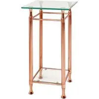 Cerrito Tall Side Table - Clear, Copper