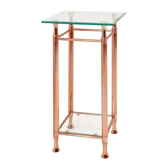 Cerrito Tall Side Table - Clear, Copper