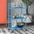 Cerritos 3-Shelf Drinks Serving Trolley - Blue, Metal