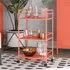 Cerritos 3-Shelf Drinks Serving Trolley - Orange, Metal
