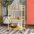 Cerritos 3-Shelf Drinks Serving Trolley - Yellow, Metal