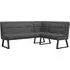 Cerritos Corner Sofa Bench with Metal Legs - Grey, Faux Leather