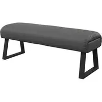 Cerritos Dining Bench with Metal Legs - Grey, Faux Leather