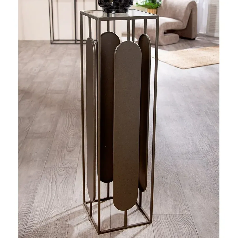 Cerritos Large Decorative Pillar - Anthracite, Glass Metal