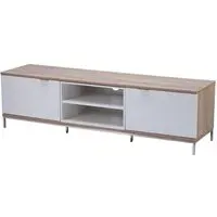Cerritos Medium TV Stand with Storage - White, Oak