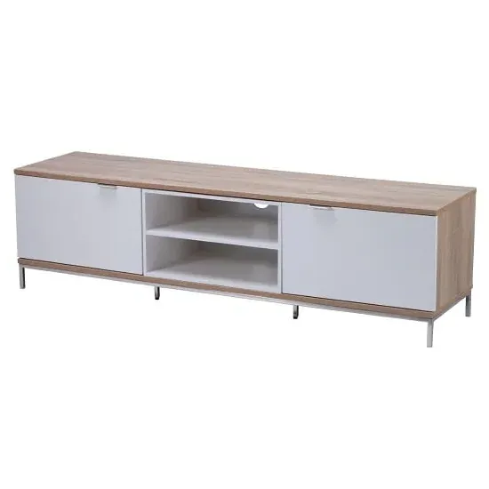 Cerritos Medium TV Stand with Storage - White, Oak