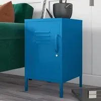 Cerritos Metal Side Table with 1 Door - Blue