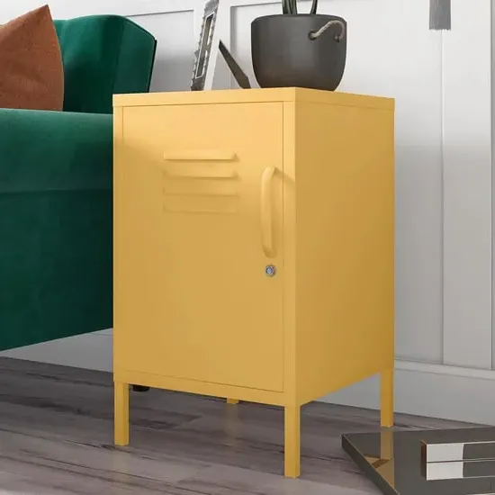Cerritos Metal Side Table with 1 Door - Yellow