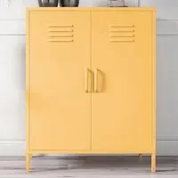 Cerritos Metal Storage Cabinet with 2 Doors - Yellow