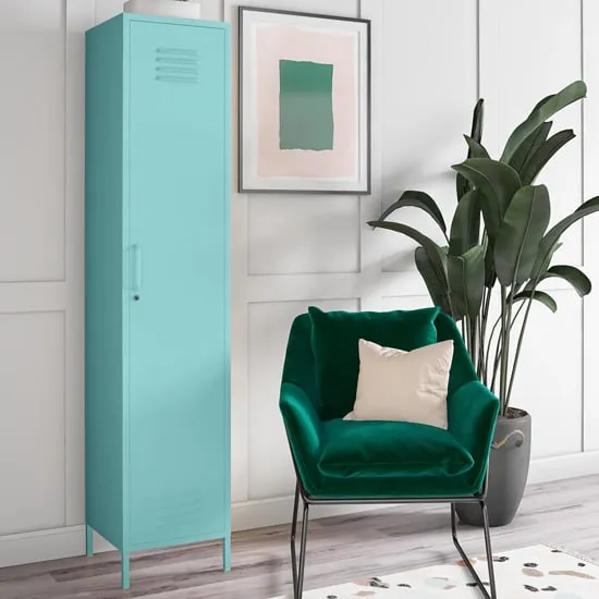 Cerritos Metal Wardrobe with 1 Door - Spearmint