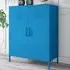 Cerritos Narrow Metal Storage Cabinet with 2 Doors - Blue
