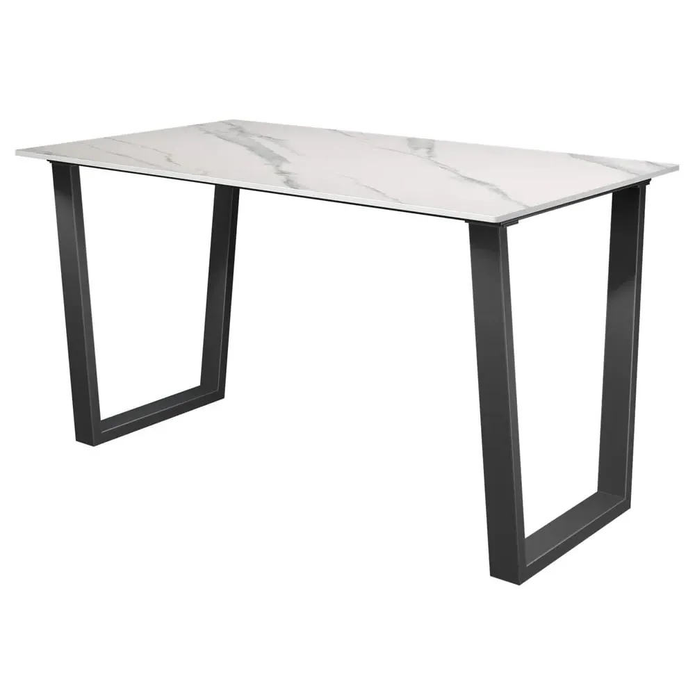 Cerritos Rectangular Dining Table - White, Ceramic image