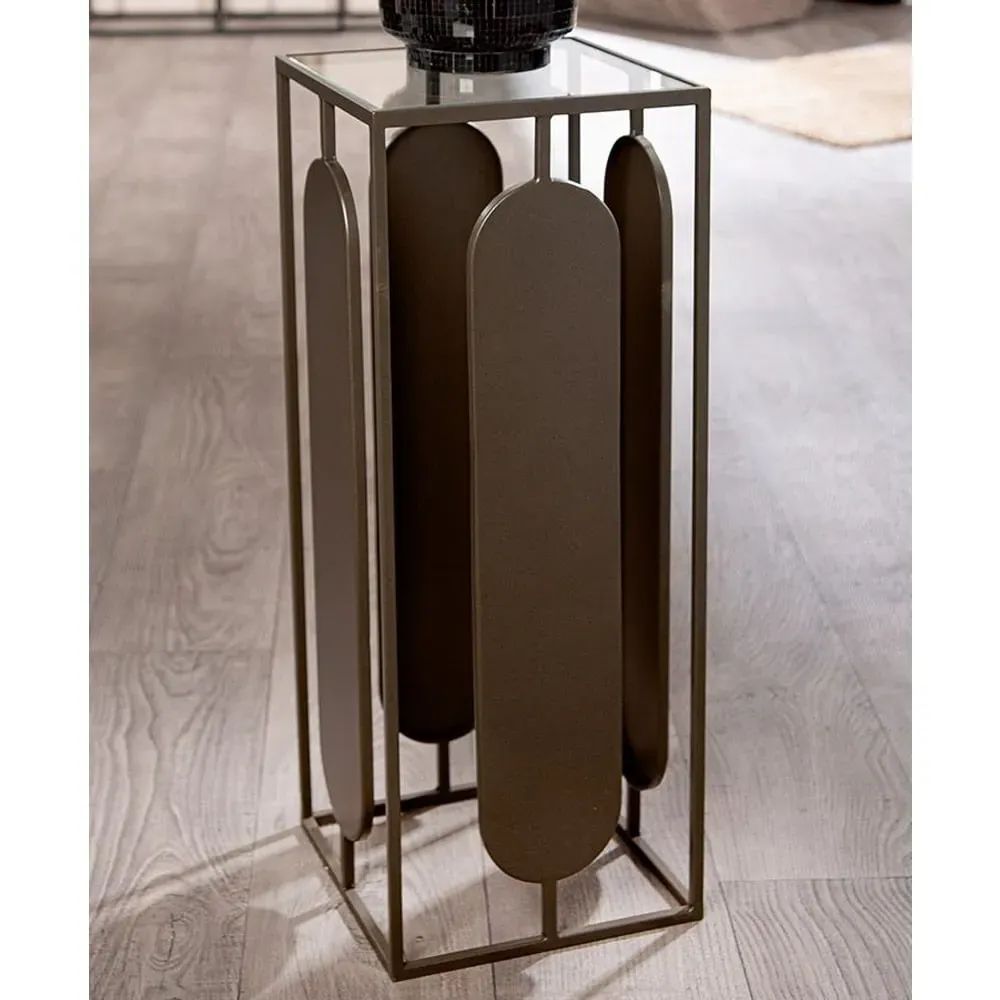 Cerritos Small Decorative Pillar - Anthracite, Glass Metal image