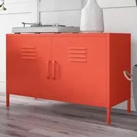 Cerritos Wide Metal Storage Cabinet with 2 Doors - Orange