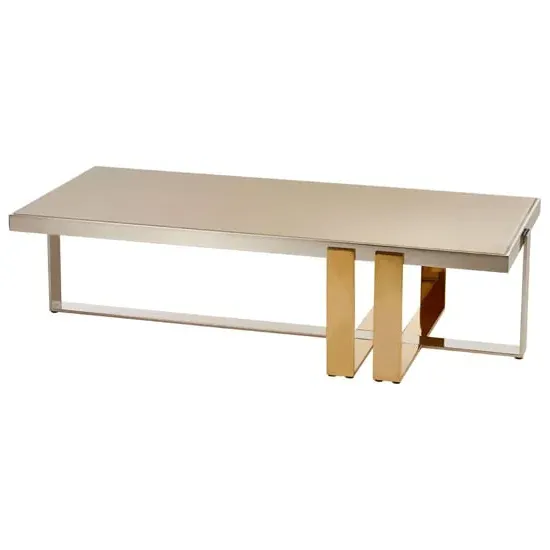 Cervantes Rectangular Coffee Table - Gold, Glass image
