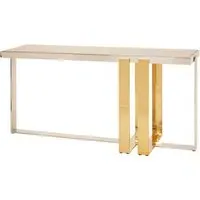 Cervantes Rectangular Console Table - Gold, Glass
