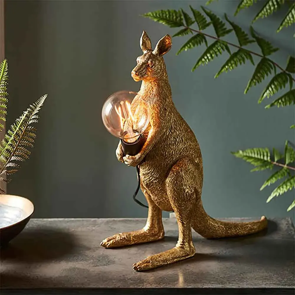 Cesme Kangaroo Shape Table Lamp - Gold