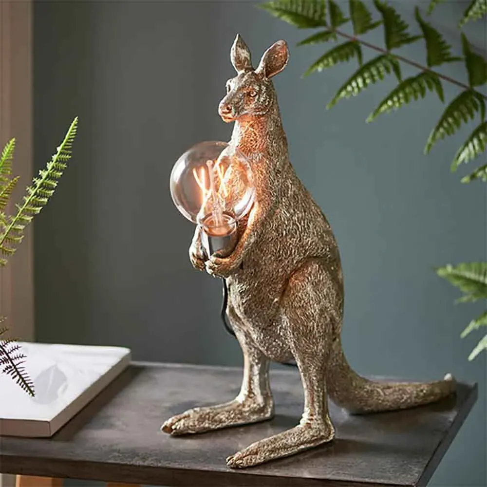 Cesme Kangaroo Shape Table Lamp - Silver