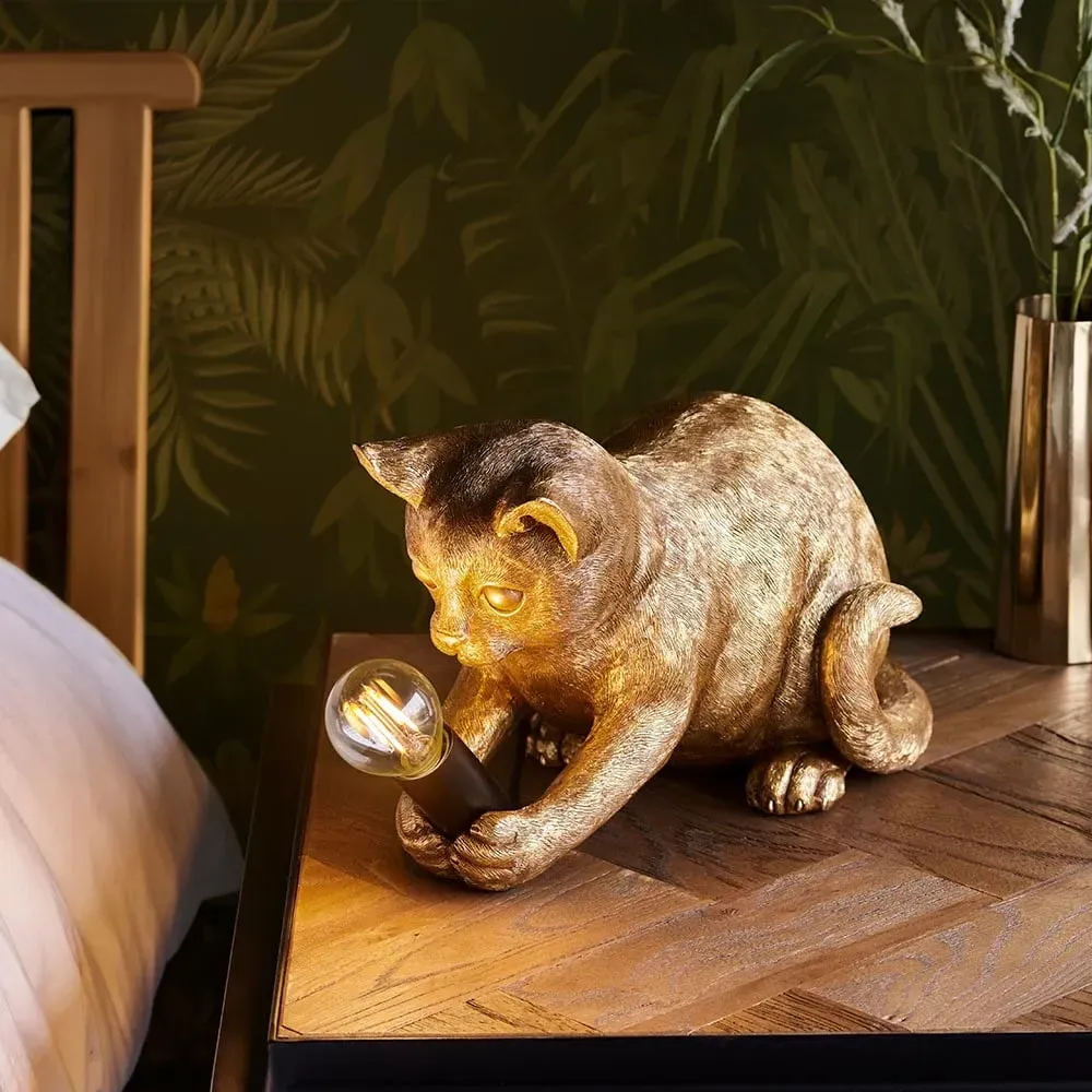 Cesme Kitten Shape Table Lamp - Gold