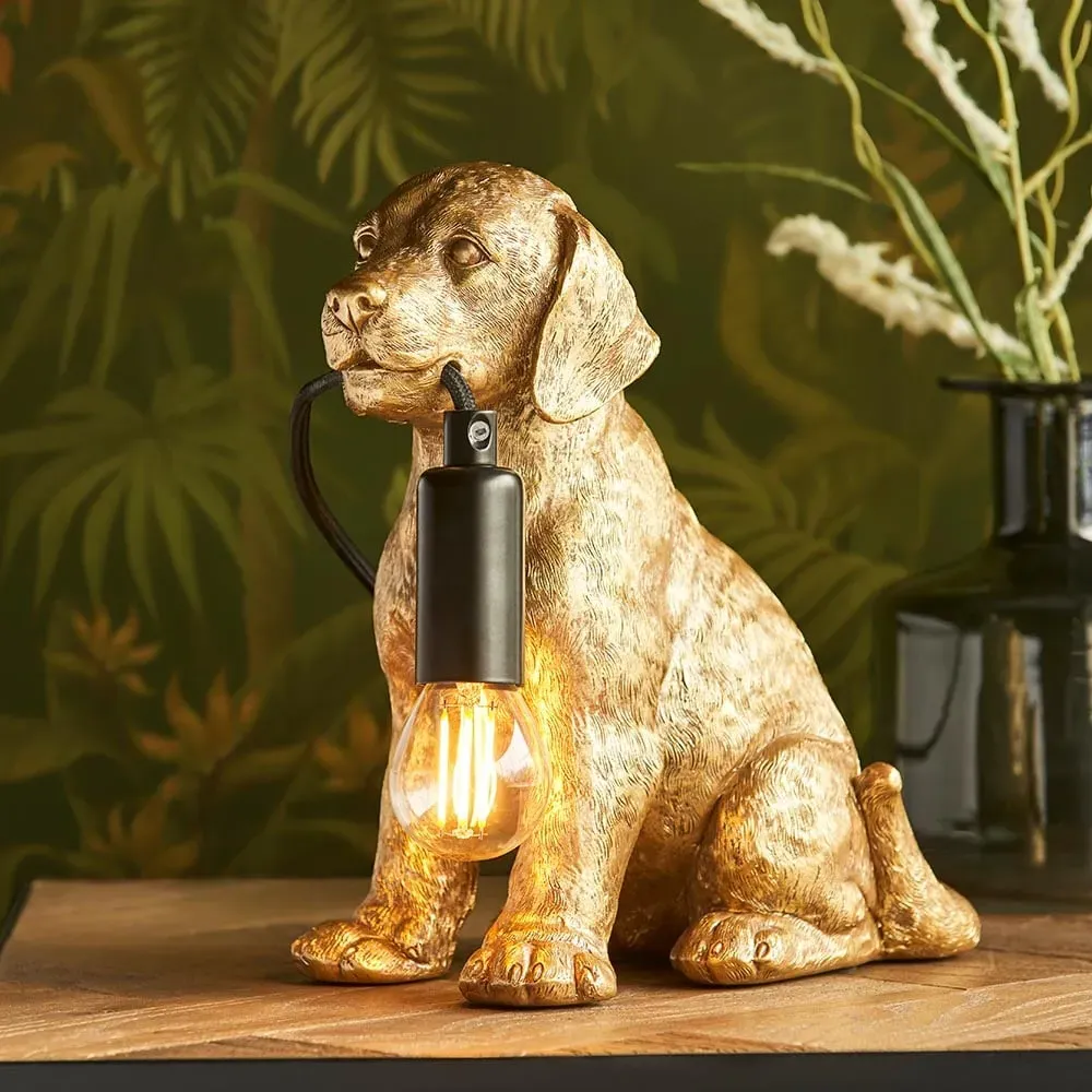 Cesme Puppy Shape Table Lamp - Gold