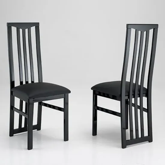 Cexa Dining Chairs In Pair - Black, Beechwood