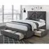 Cezanne Double Bed with Drawers - Dark Grey, Fabric