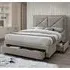 Cezanne King Size Bed with Drawers - Mink, Fabric
