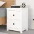 Chael Pine Wood Bedside Cabinet with 2 Drawers - White