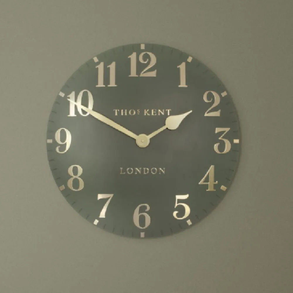 Chantilly Large Mantel Clock - Lichen Green, Metal