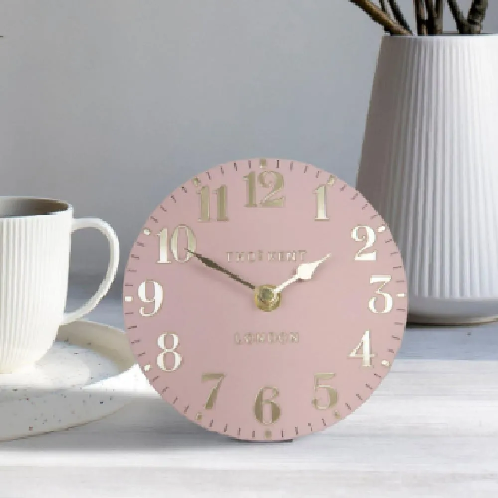 Chantilly Small Mantel Clock - Blush Pink, Metal image