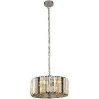 Chapeau 3 Light Crystal Shade Pendant Light - Chrome