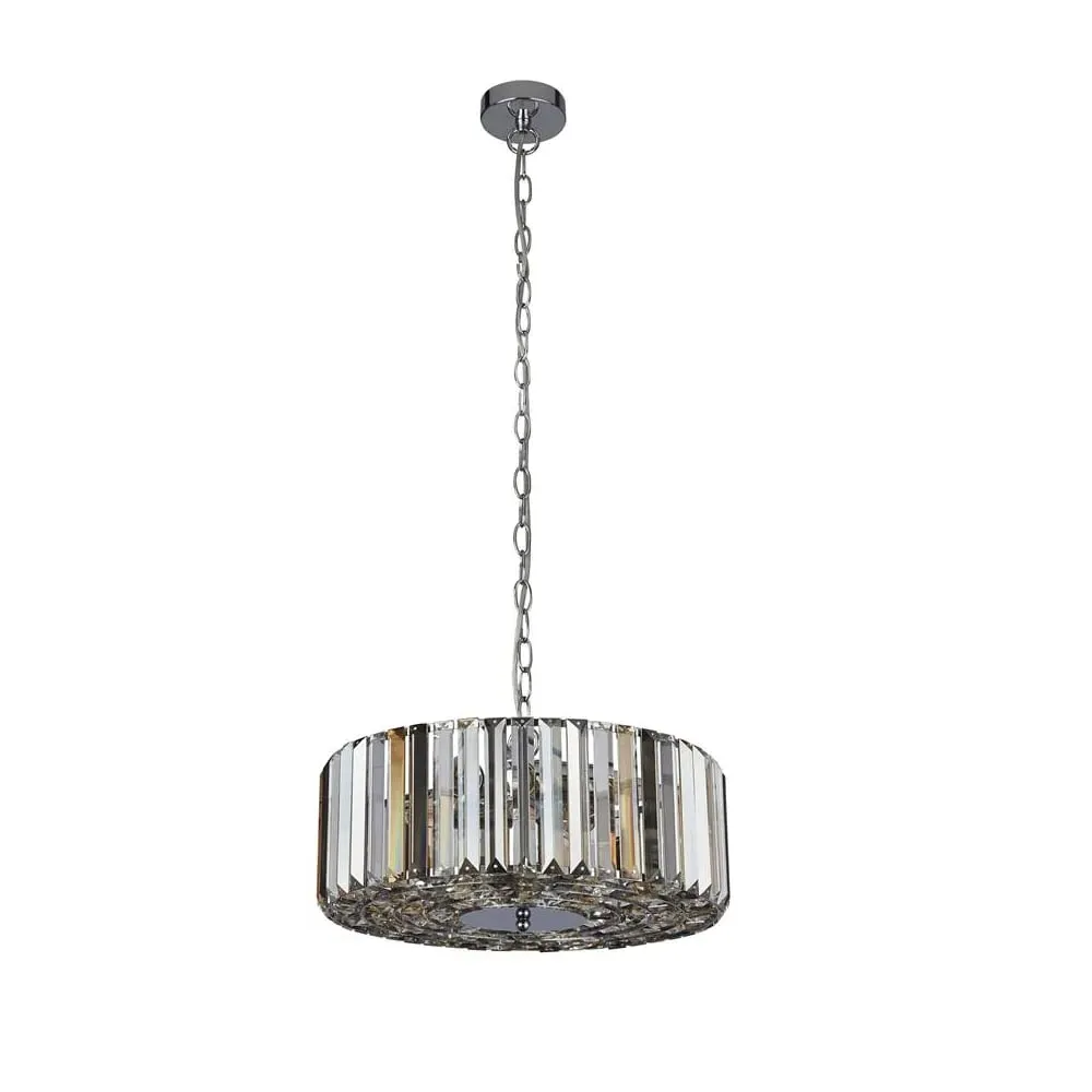 Chapeau 5 Light Crystal Pendant Flush Light - Chrome