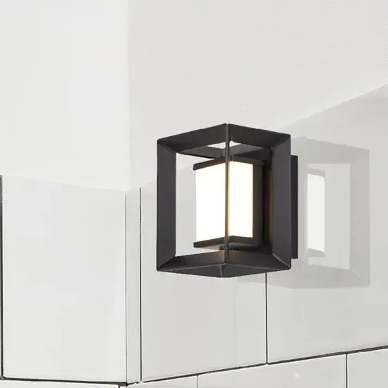 Chaplin Small Rectangular LED Wall Light - Matt Black