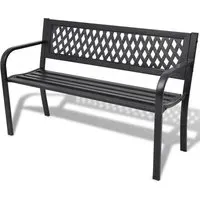 Charisa Outdoor Seating Bench - Black, Steel